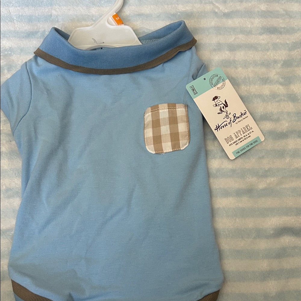 Rocket Dog Light Blue & Brown Plaid Pocket Dog Shirt